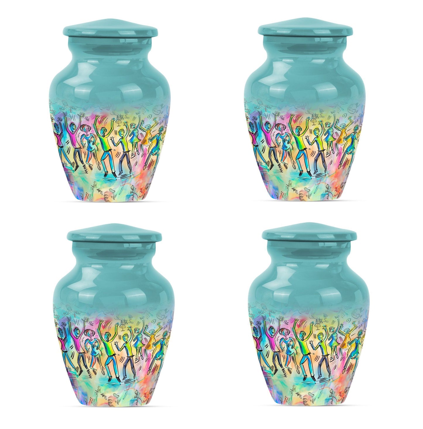 10-inch classic aluminium dancing urn with personalized engravings for human ashes