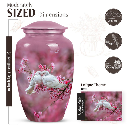 Classic 10-inch dove urn for human ashes