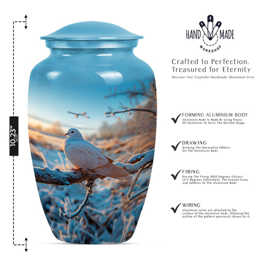 Classic dove urn for cremation ashes.