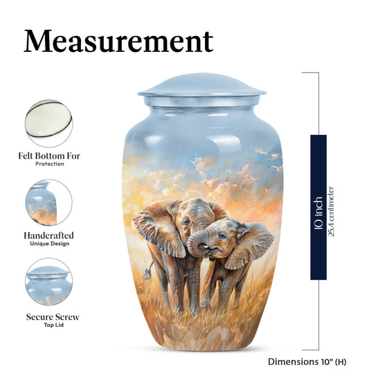 elephant family urn