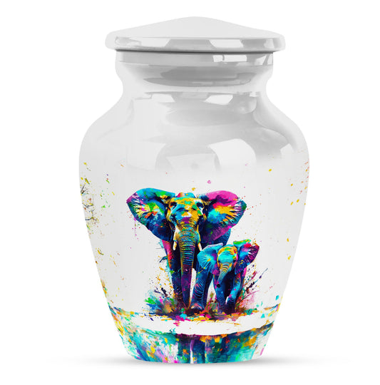 Elephant Family Burial Urn - Memorial Urn For Mom & Dad