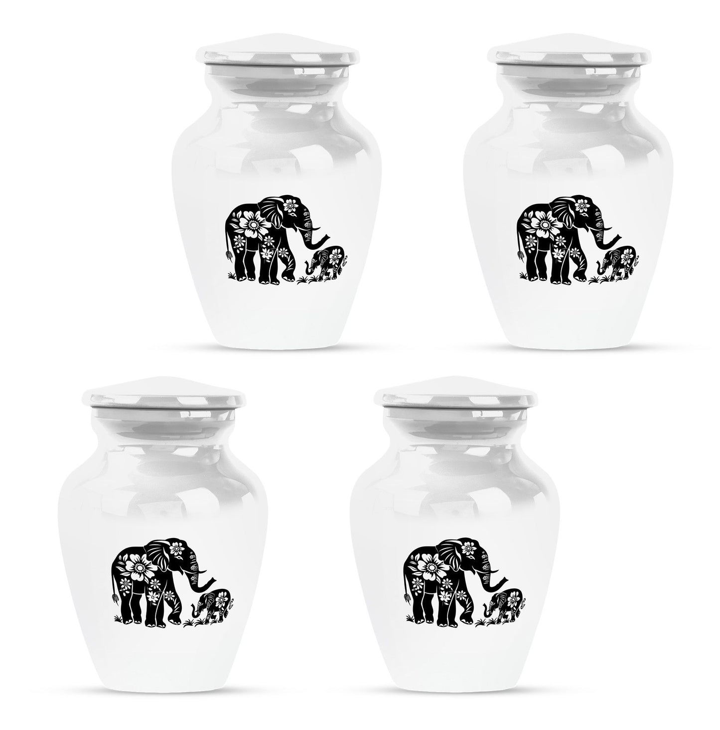 Classic 10 inch abstract aluminium cremation urn.