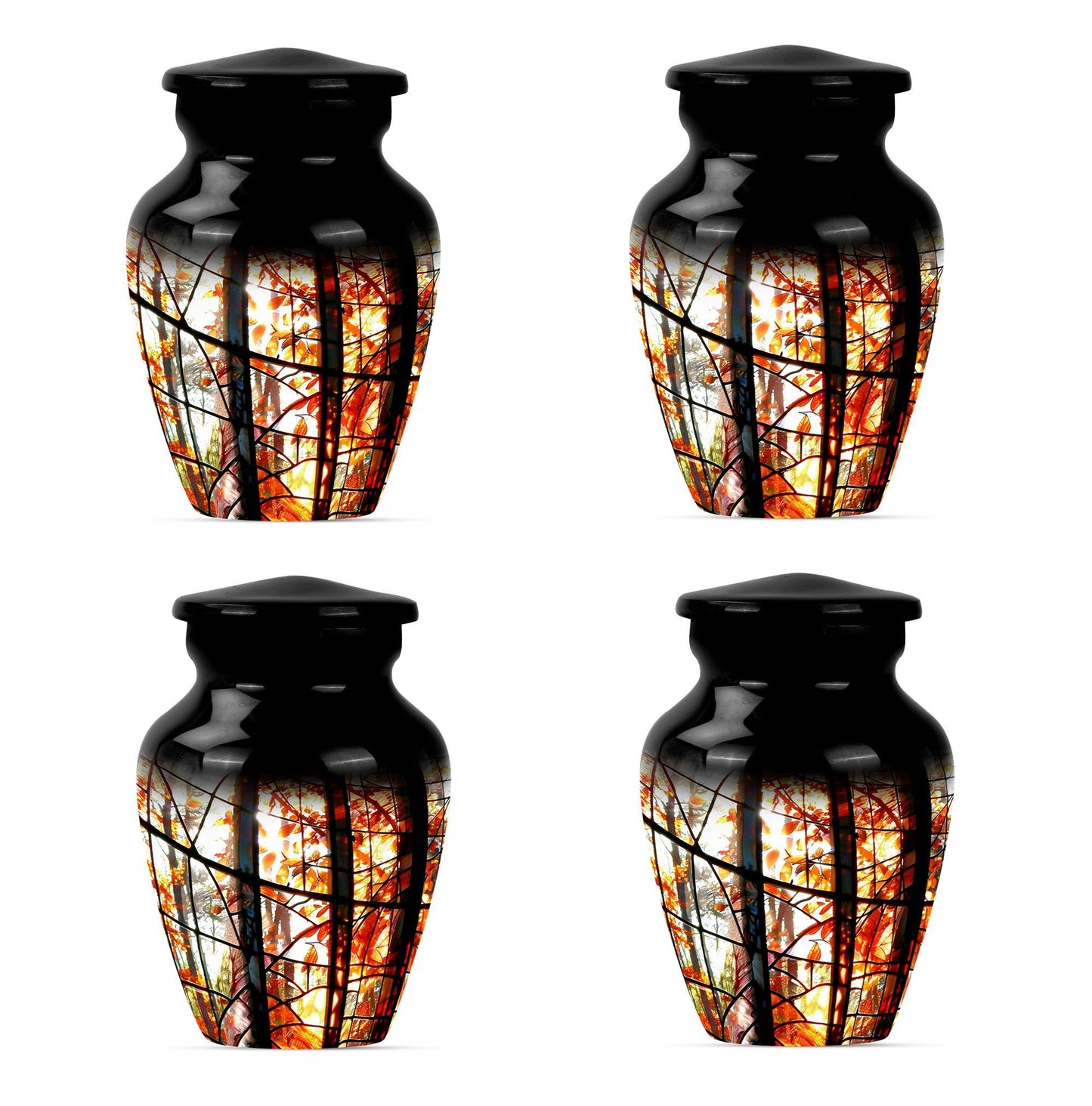 classic stained glass urn for men's memorial, customizable