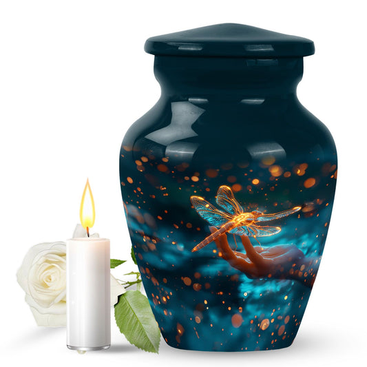 Personalized Dragonfly Cremation Urn for Human Ashes - 10-inch, 200 cu in - Yatskia