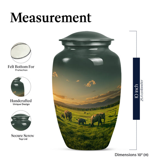 elephant family urn for cremation