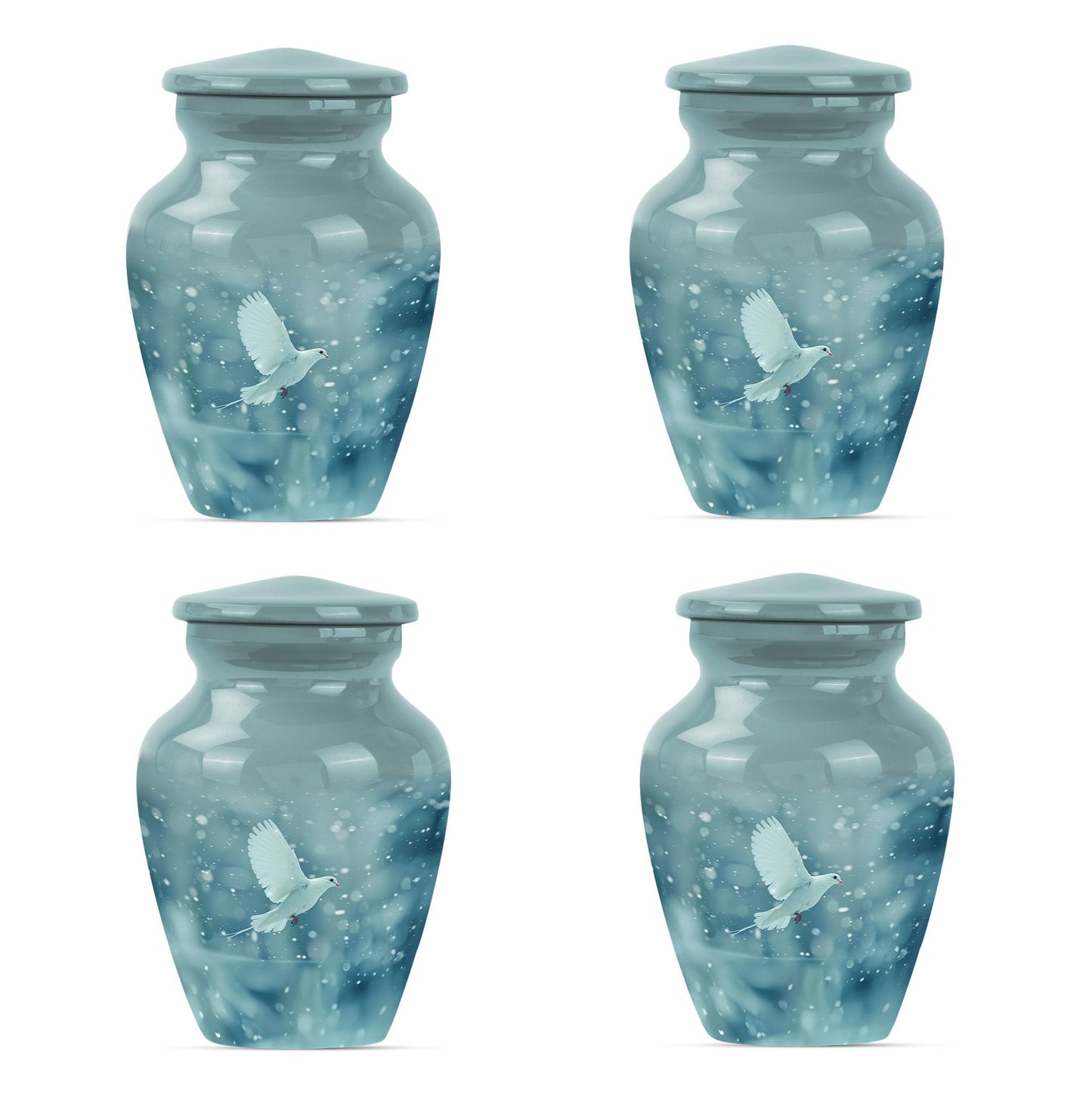 10-inch classic dove Urn in Purple Meadow design,