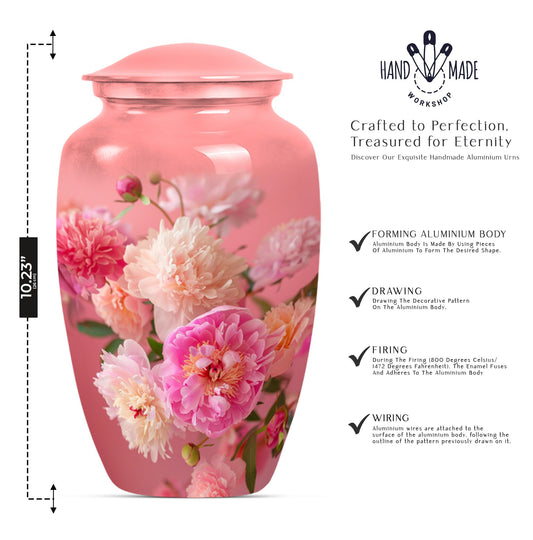 purple meadow themed flower memorial adult urn