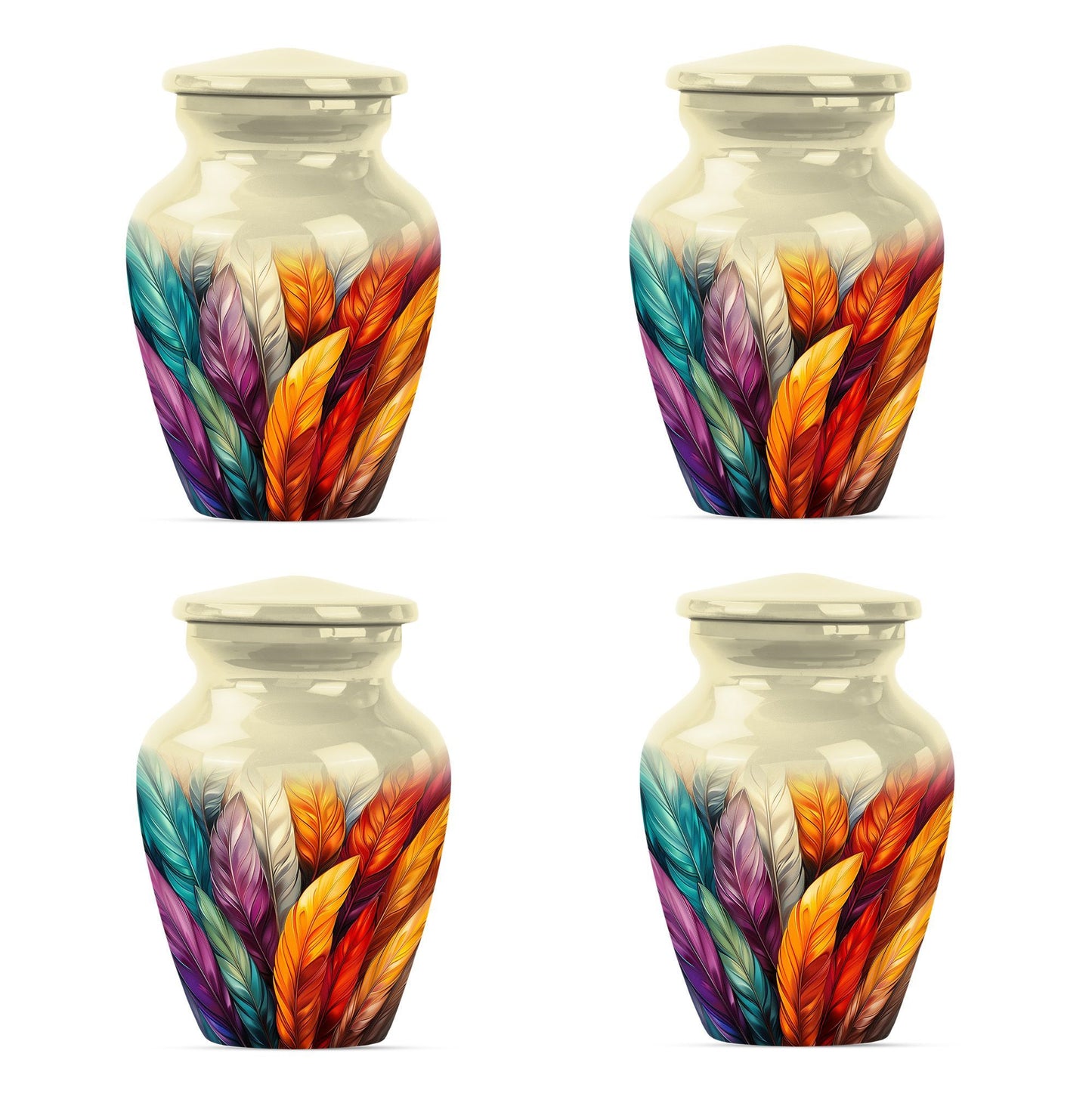 Purple Meadow Feather Funeral urn