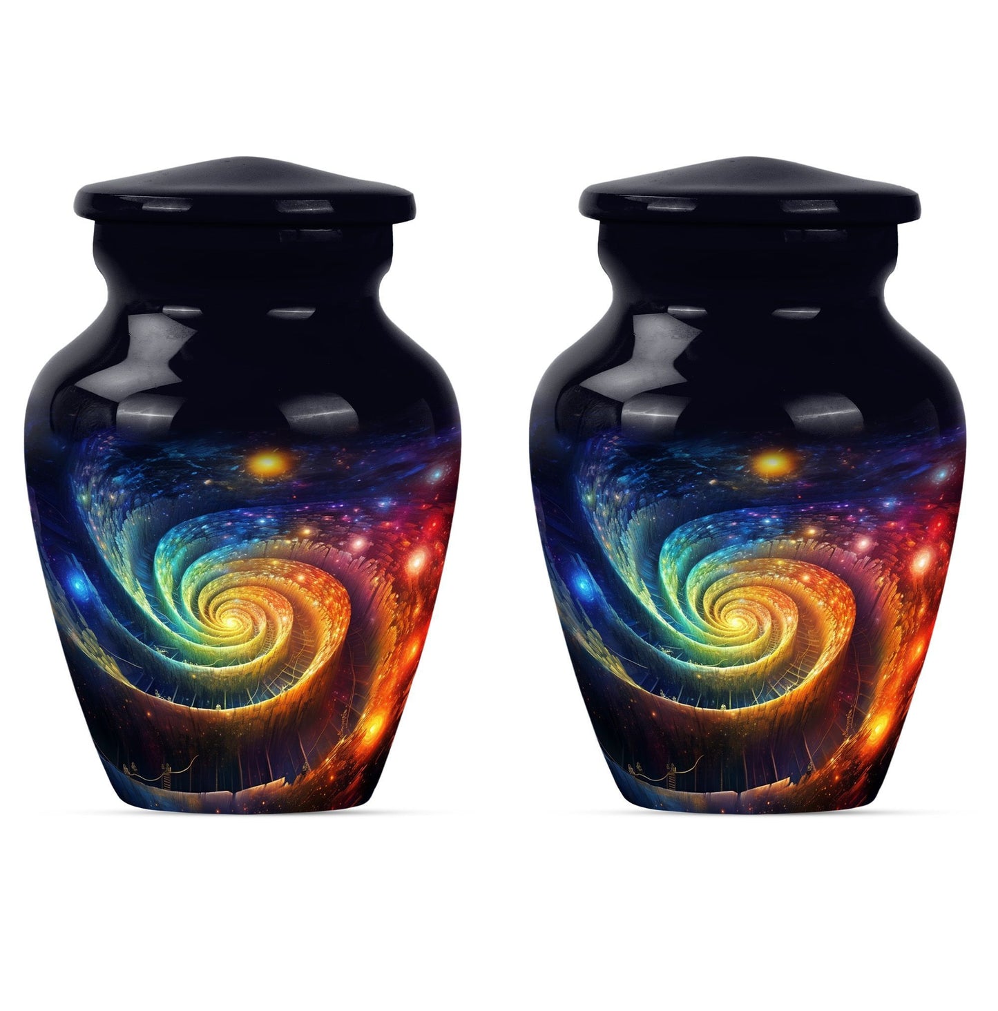 Classic Galaxy Urn for men ashes in Purple Meadow theme.