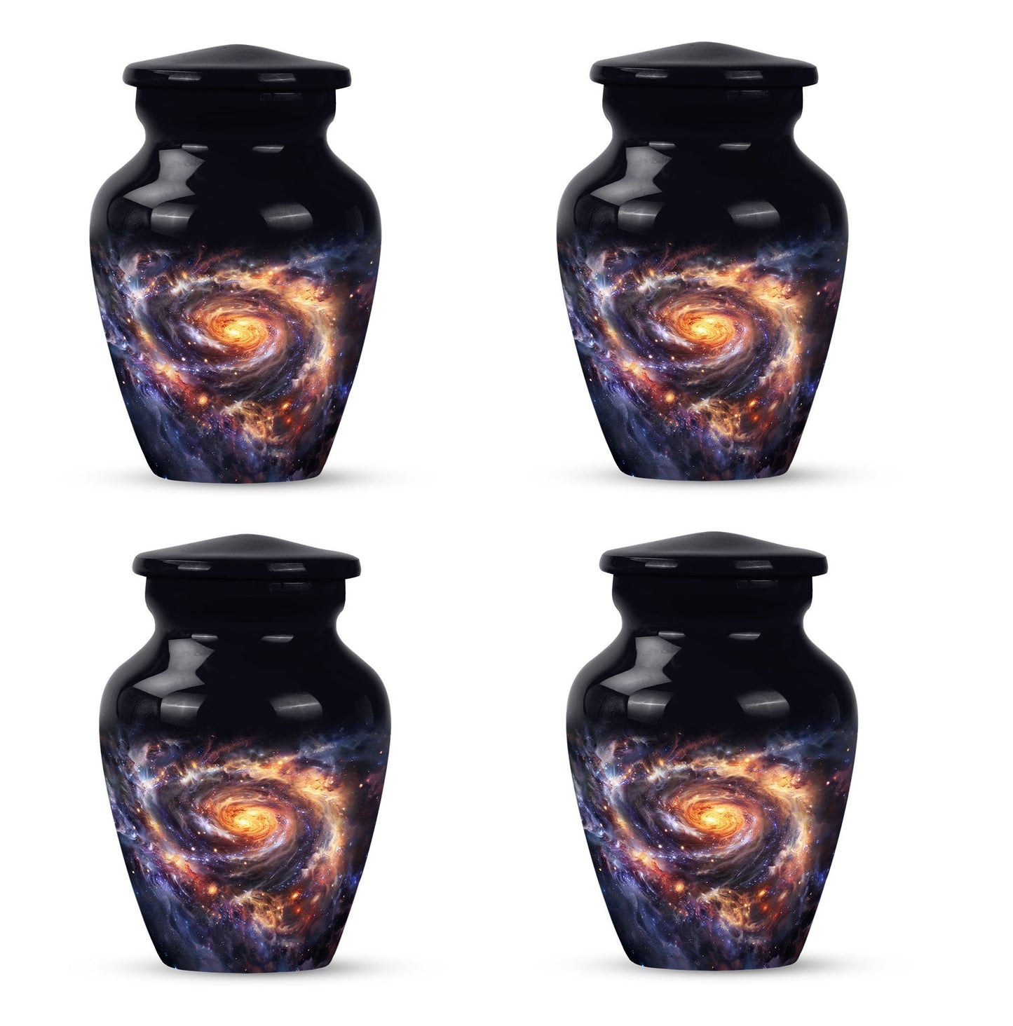 Glaaxy Urn in Purple Meadow theme for dad's cremation ashes