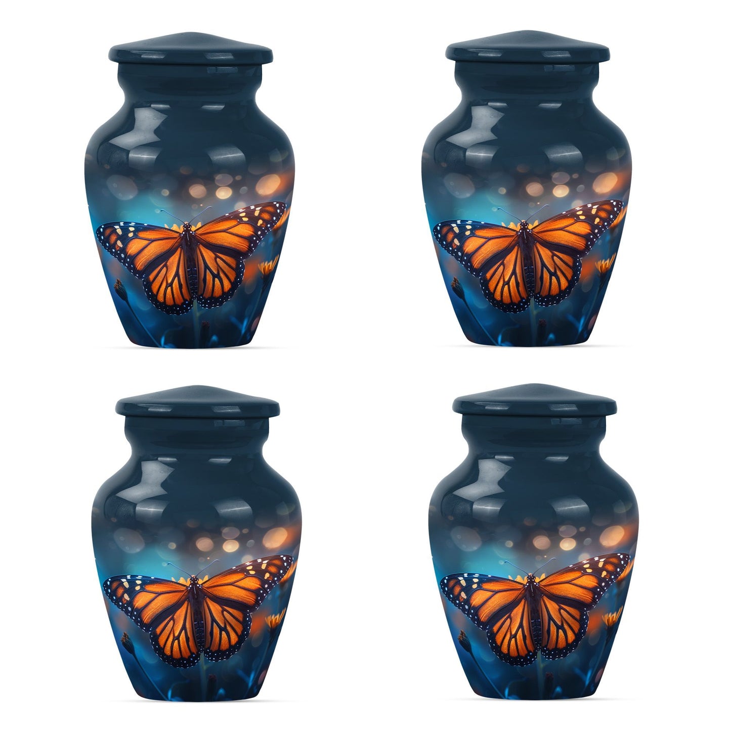 10-inch classic butterfly urn with wolf
