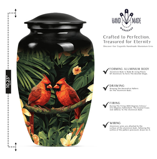 cardinal bird urn