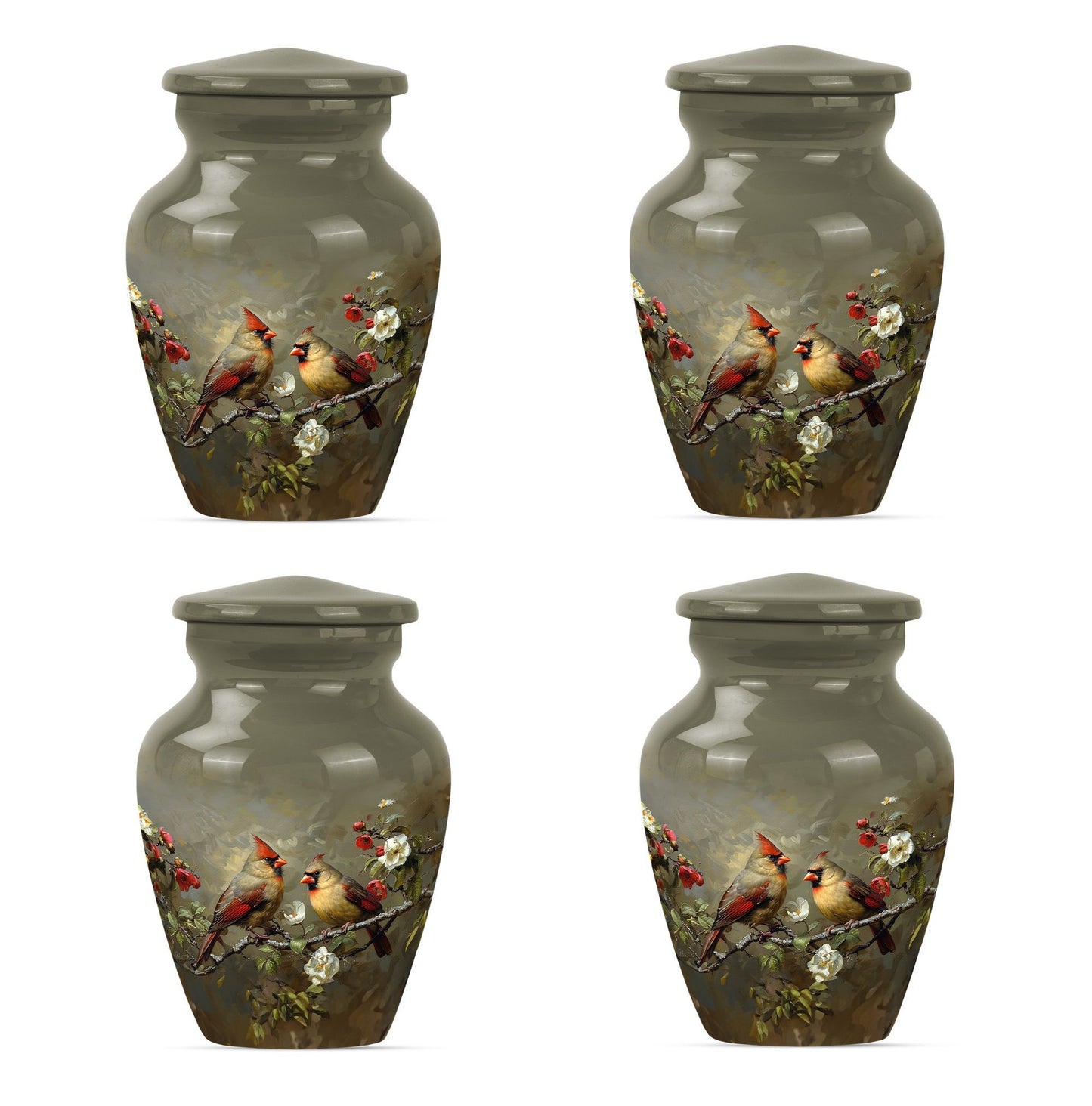 Cardinal bird Urn