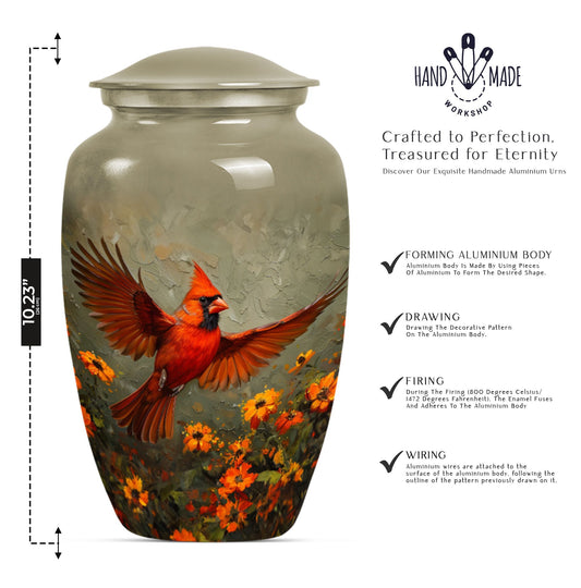 Classic urn burial cremation memorial for human ashes.