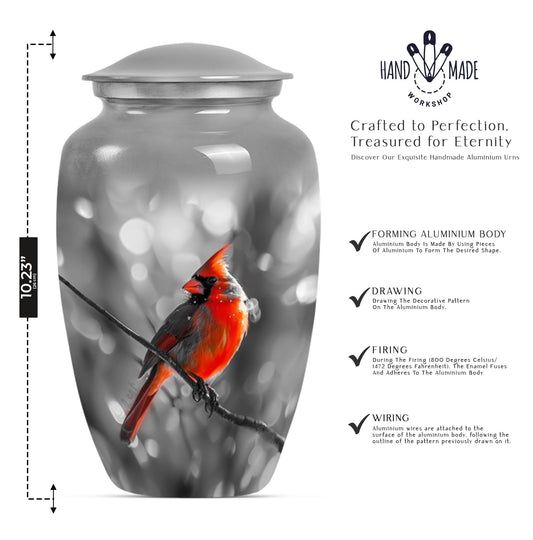 Cardinal Bird Memorial Urn