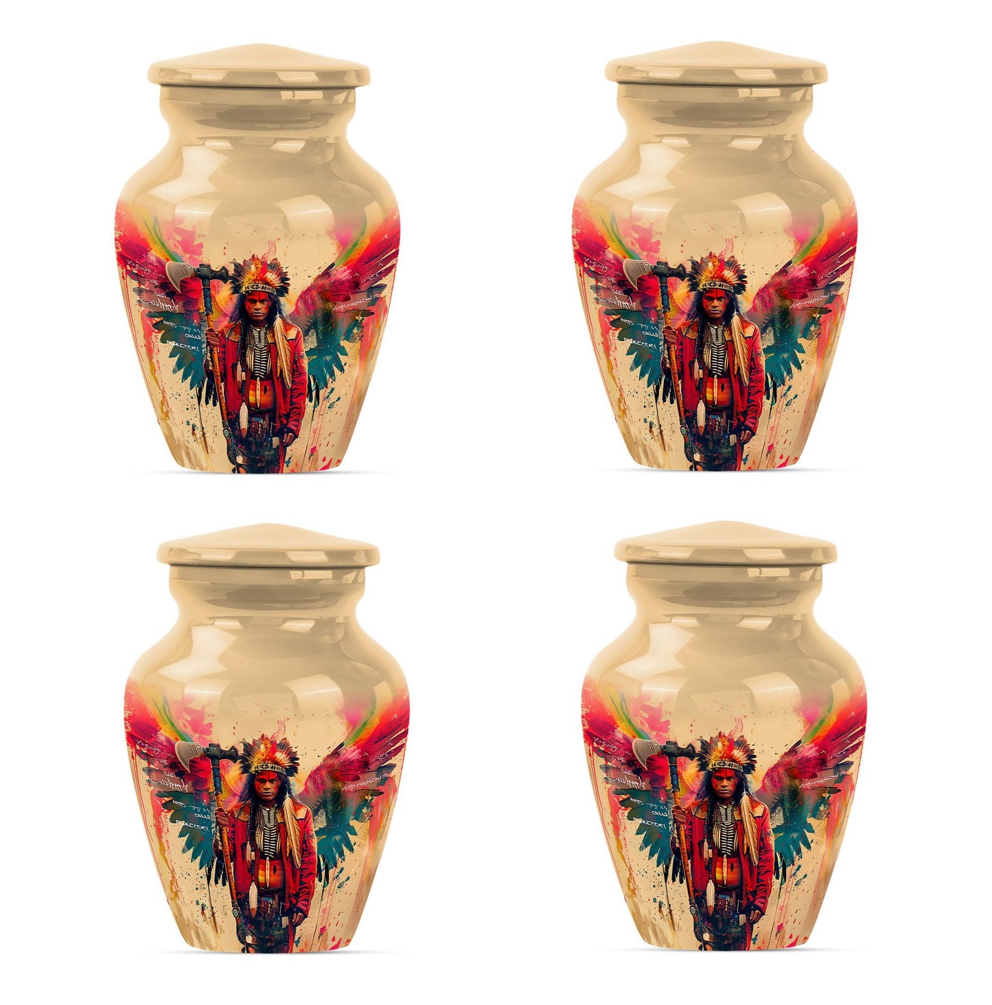 10-inch Tribe Man Urn, Classic memorial ash urn.