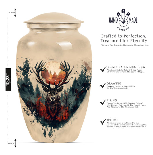 funeral urn with wolf howling theme