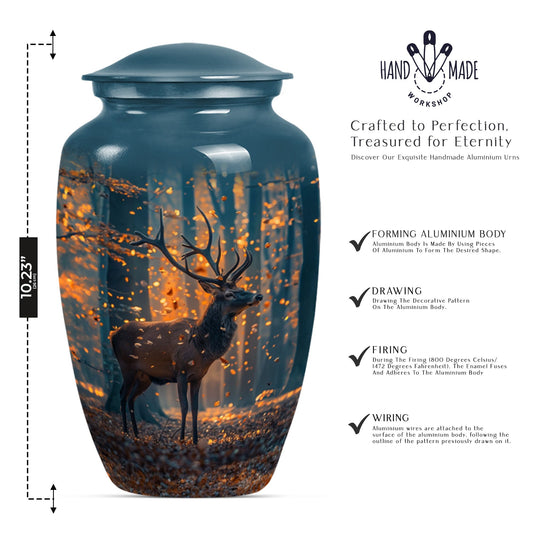 urn with howling wolf theme,
