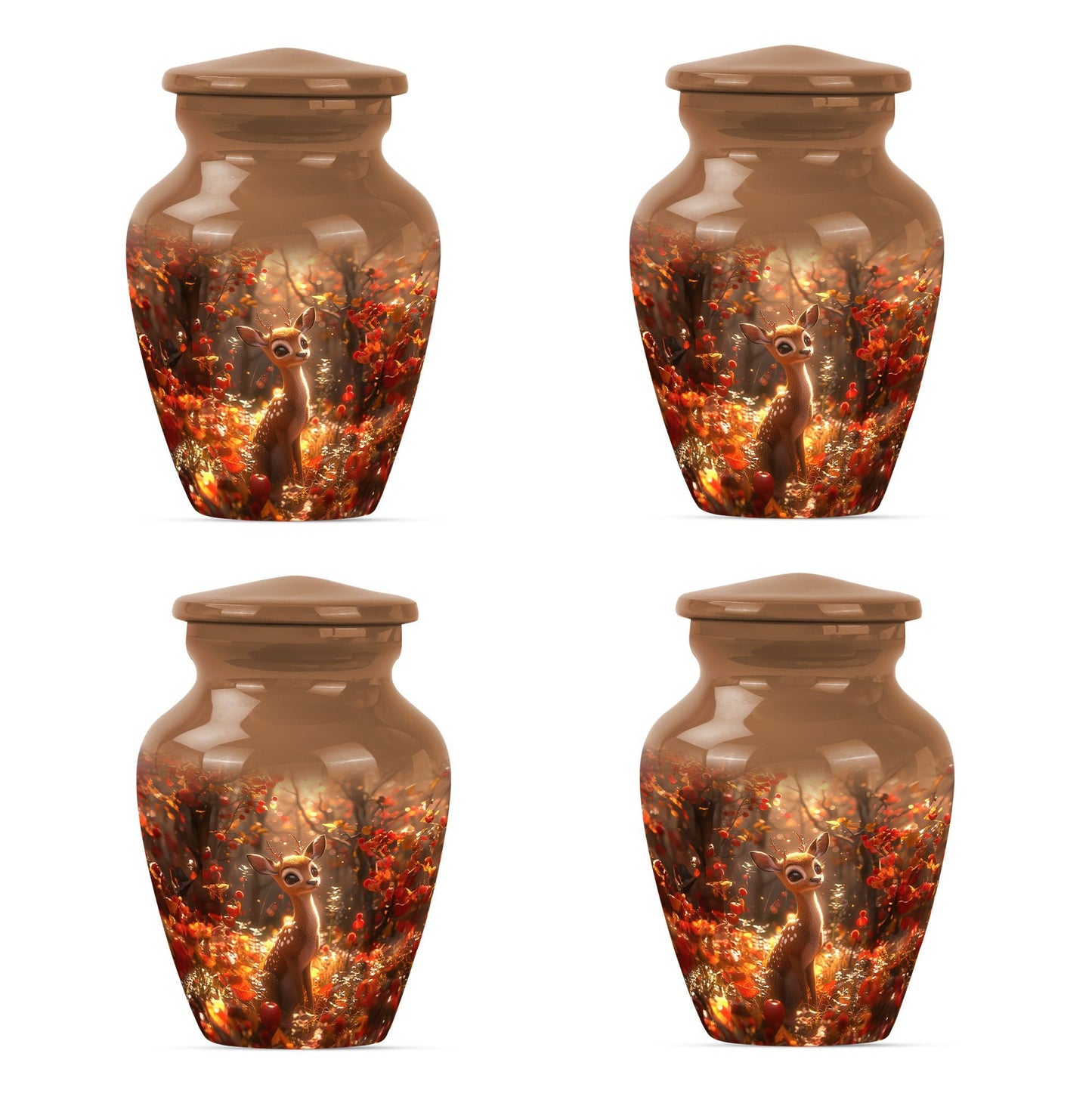 memorial human urn for ashes with wolf theme