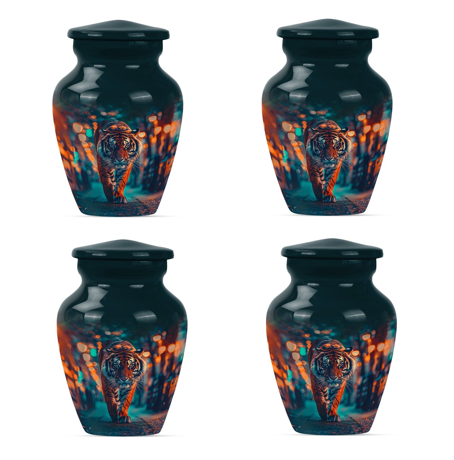 tiger urn with floral