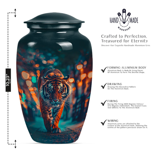 tiger urn with floral