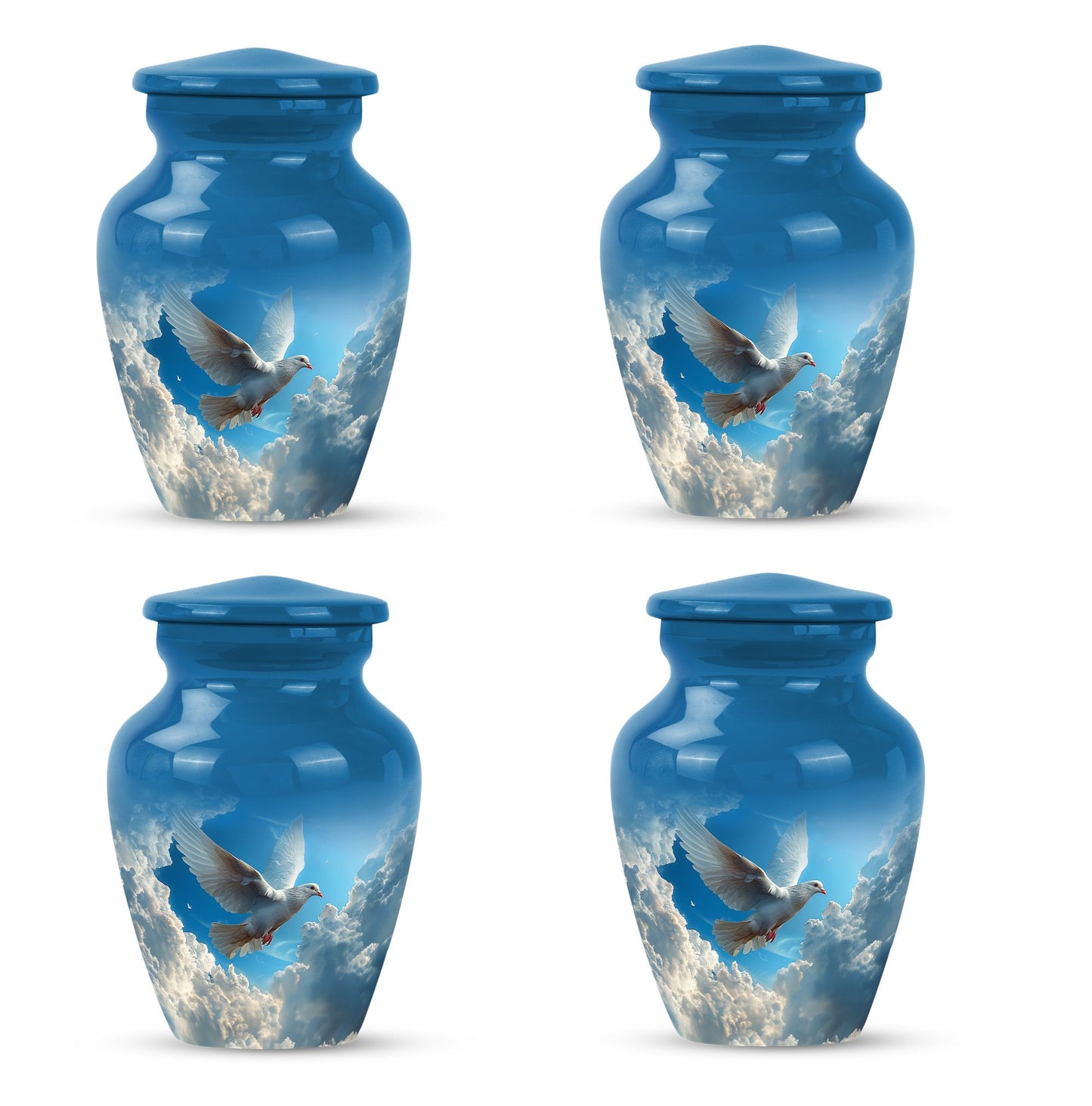 Dove themed cremation urn for women