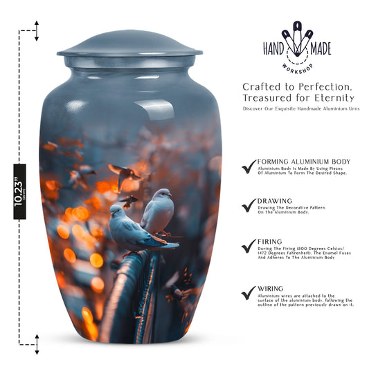 Classic 10-inch Dove memorial forever urn,