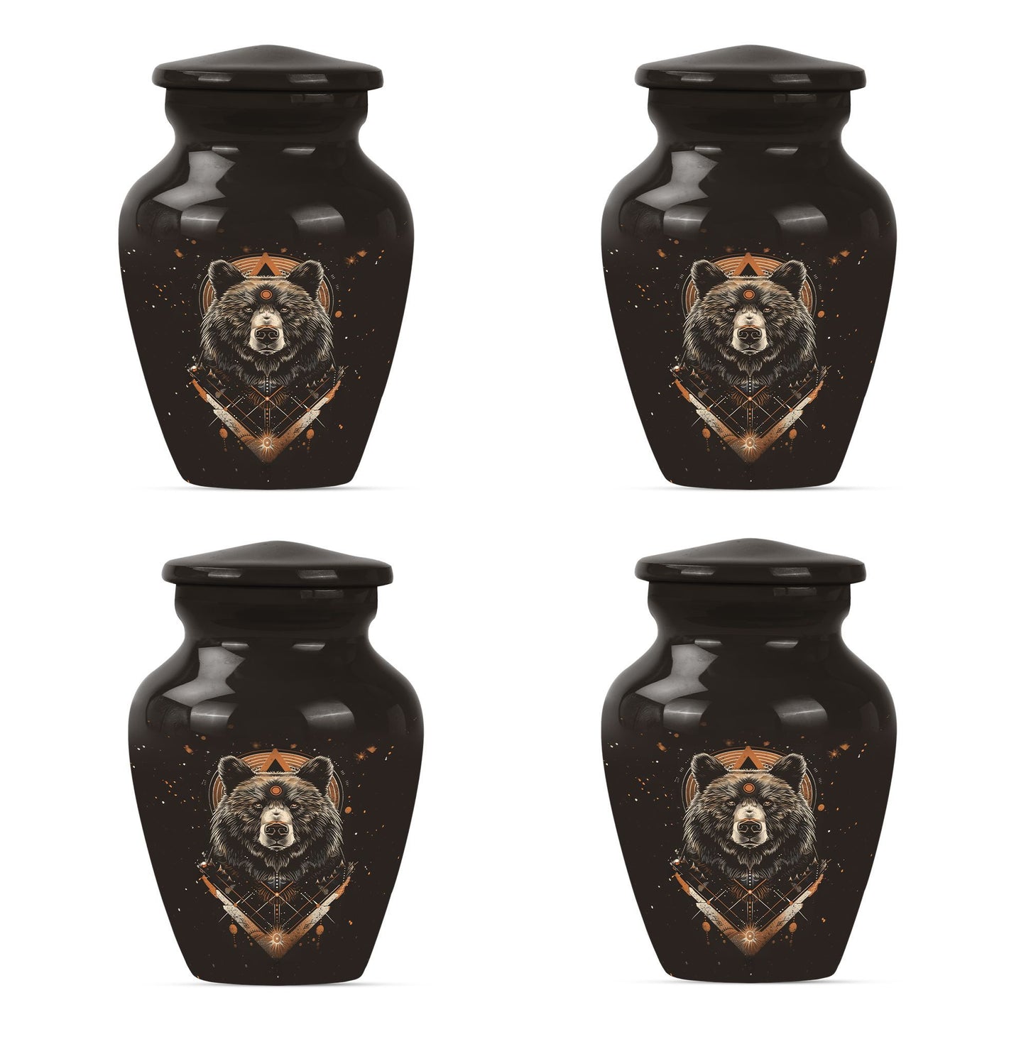bear urn for cremation of adult male ashes.
