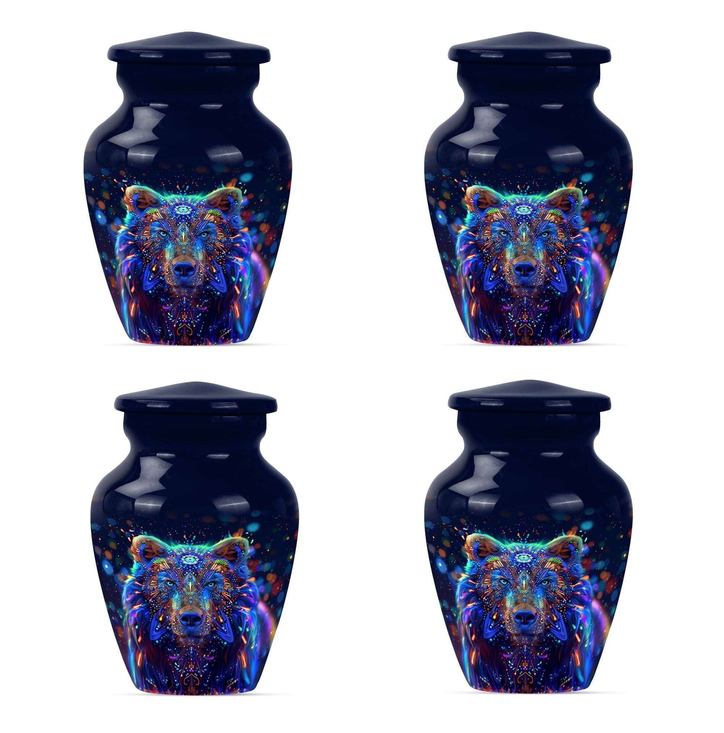bear urn in butterfly theme