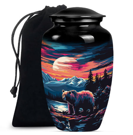 10-inch butterfly-themed classic bear urn