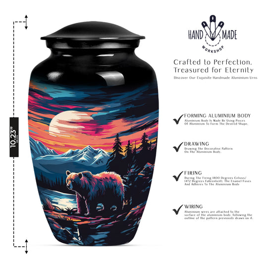 10-inch butterfly-themed classic bear urn