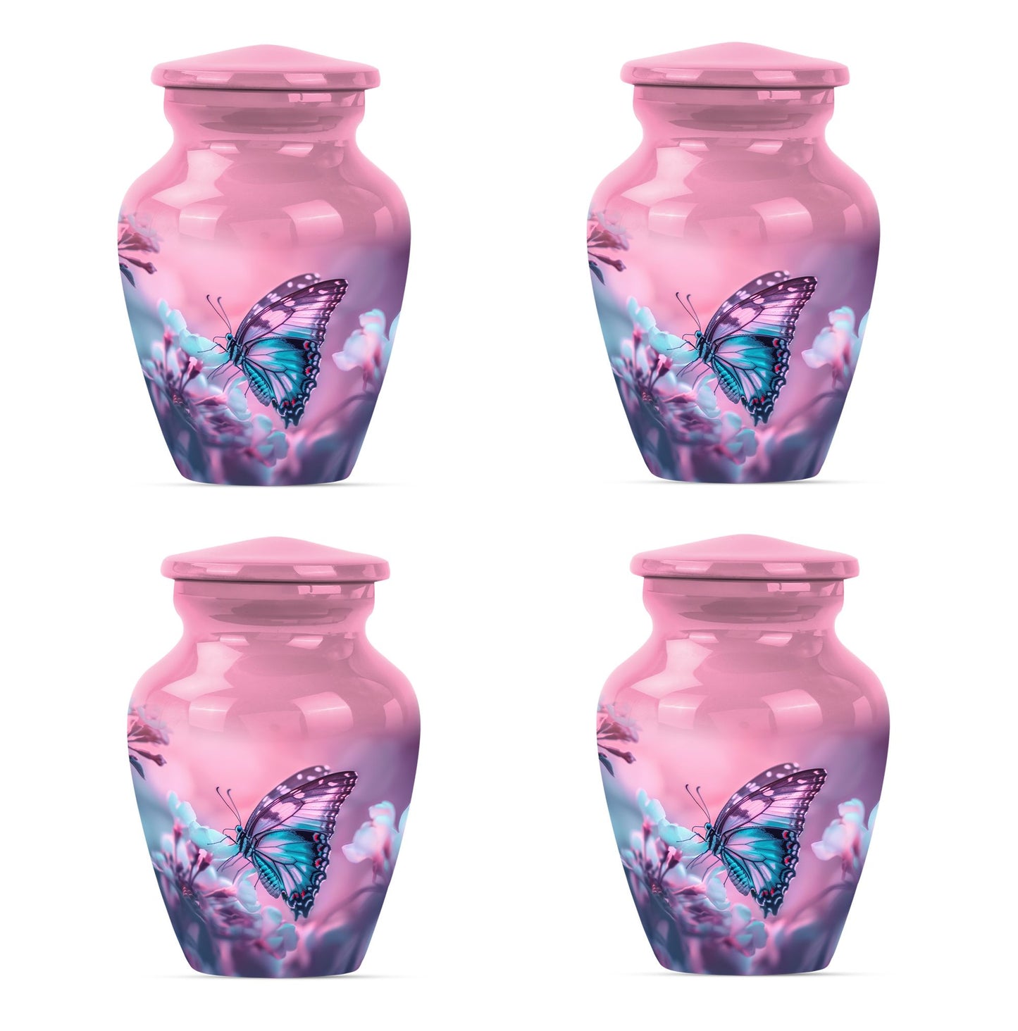 10-inch butterfly themed classic burial large urn