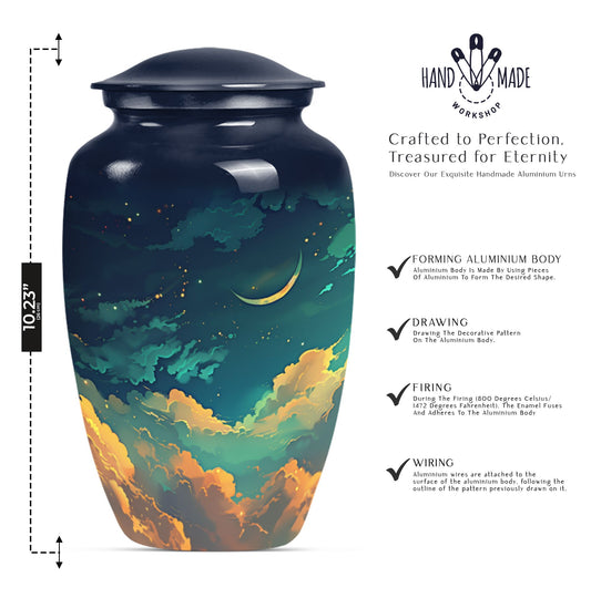 10-inch classic Clouds Urn with butterfly theme