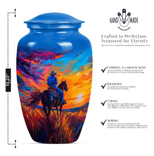 cowboy urn with butterfly t