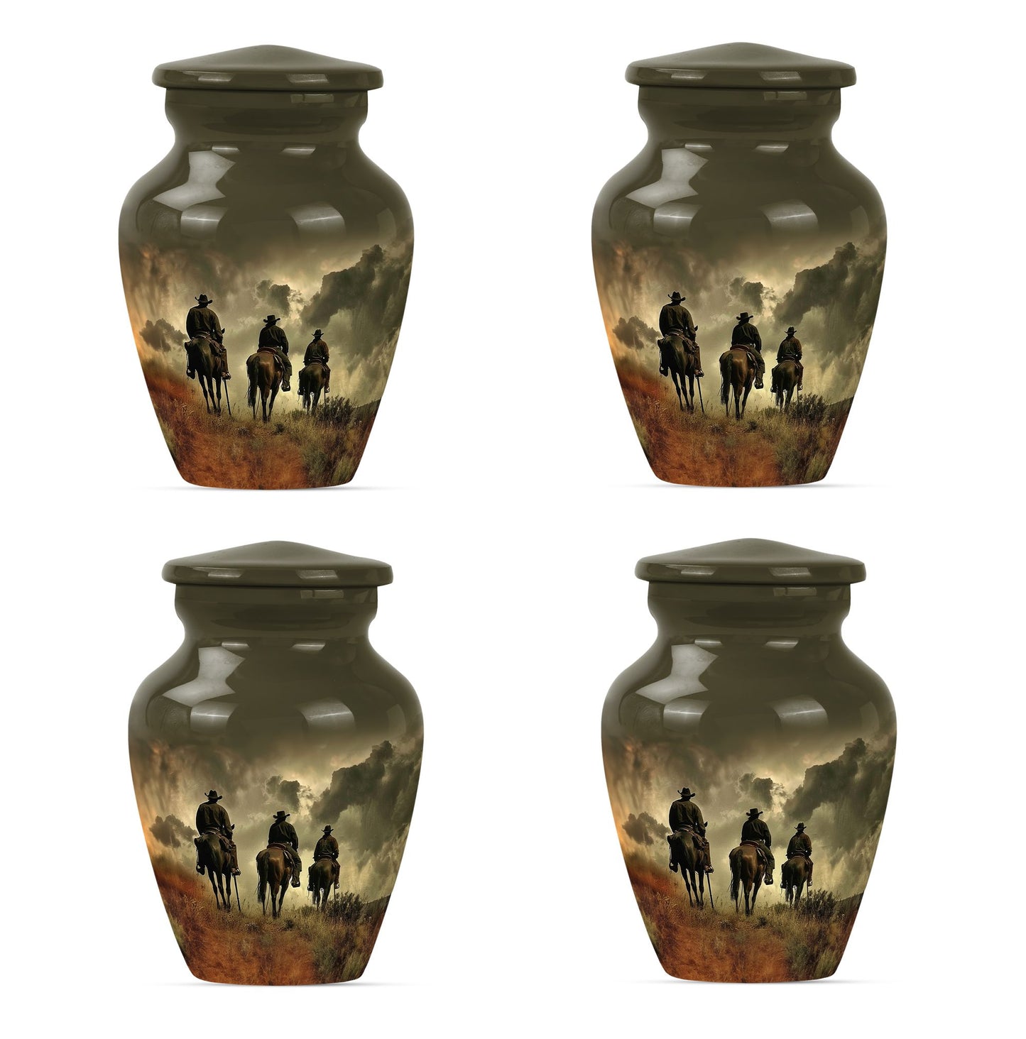10-inch classic cowboy urn made butterfly theme