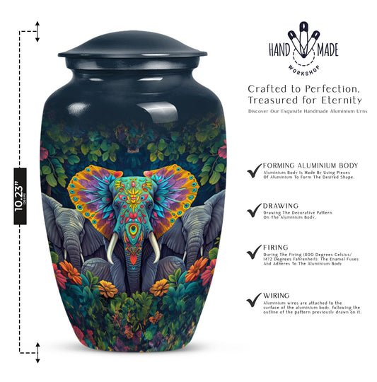 Butterfly-themed Classic Elephant Urn for adult human ashes.