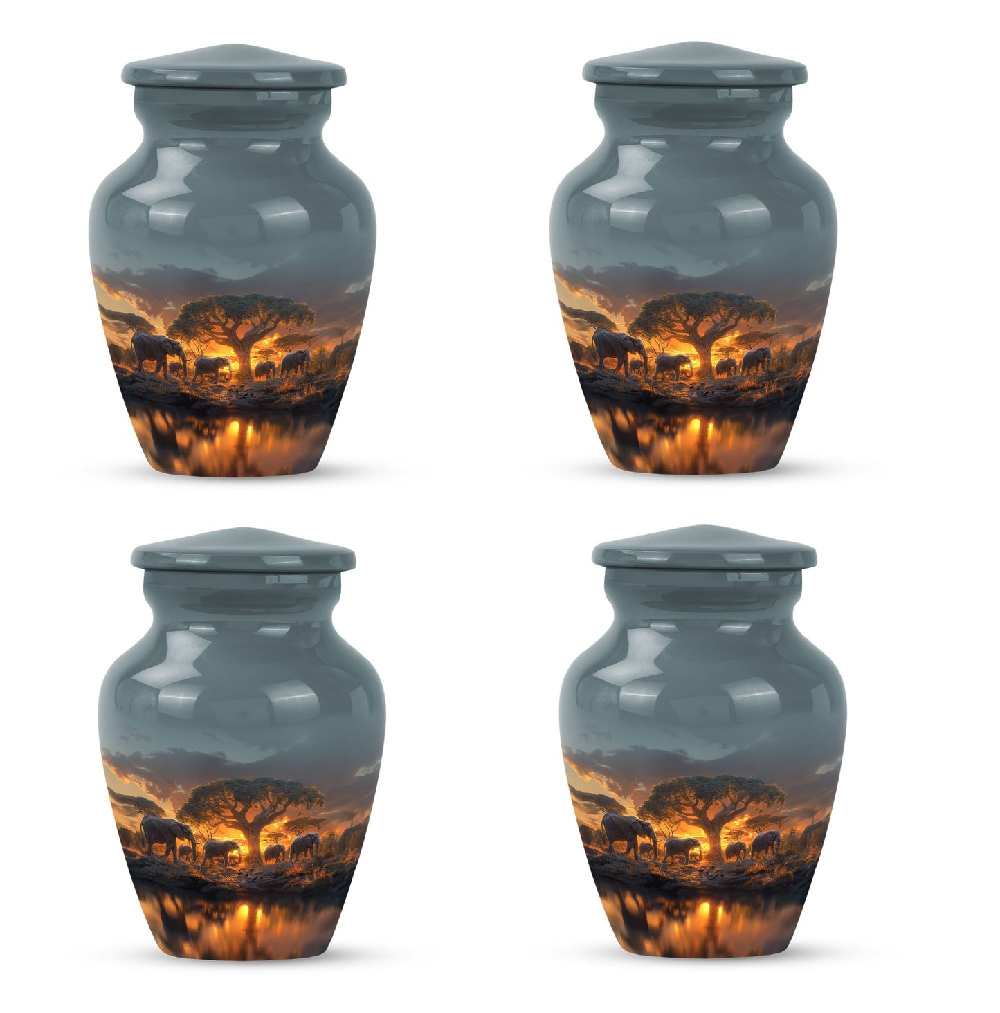 Classic 10-inch Elephant Family Urn.