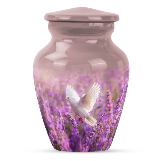White Dove On Purple Theme 3 Inch Keepsake