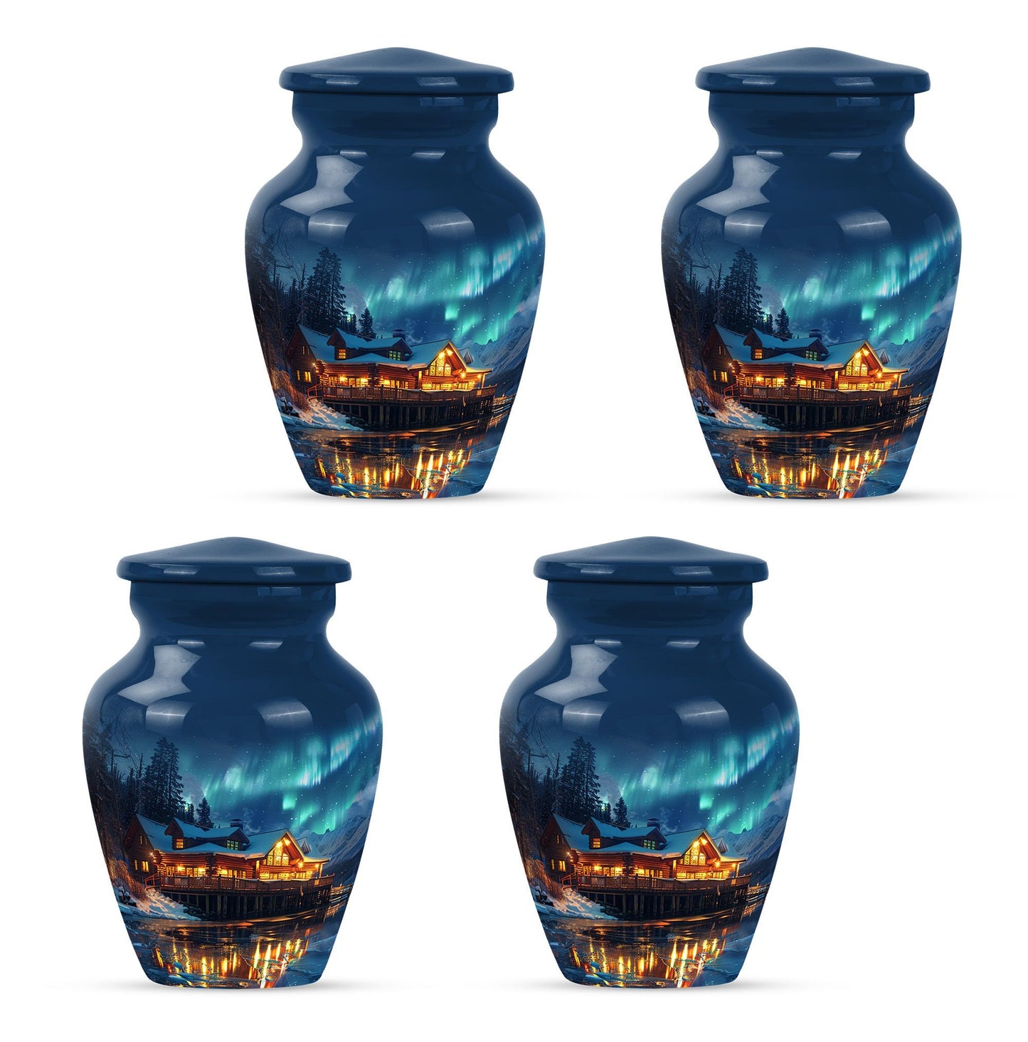 Northern Lights themed butterfly design Cremation urn