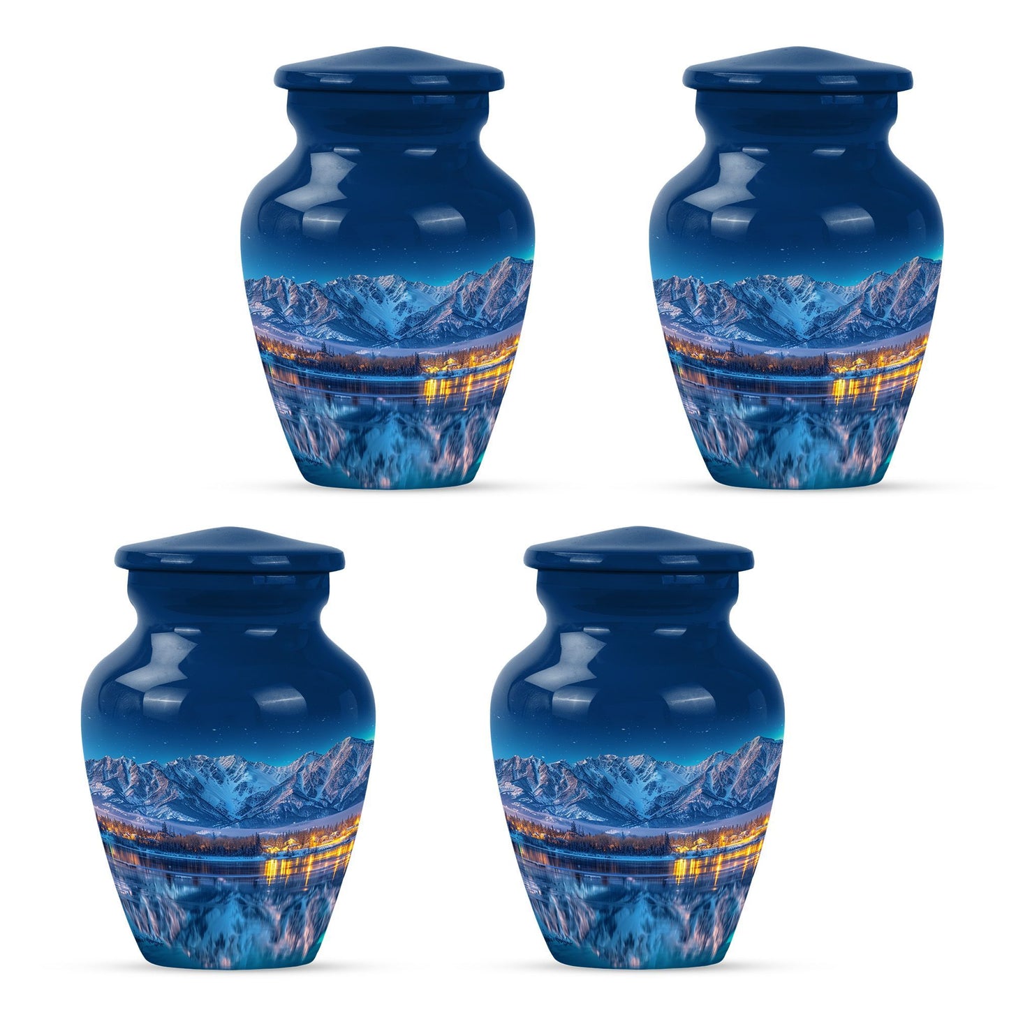 Aurora Borealis urn with butterfly motif