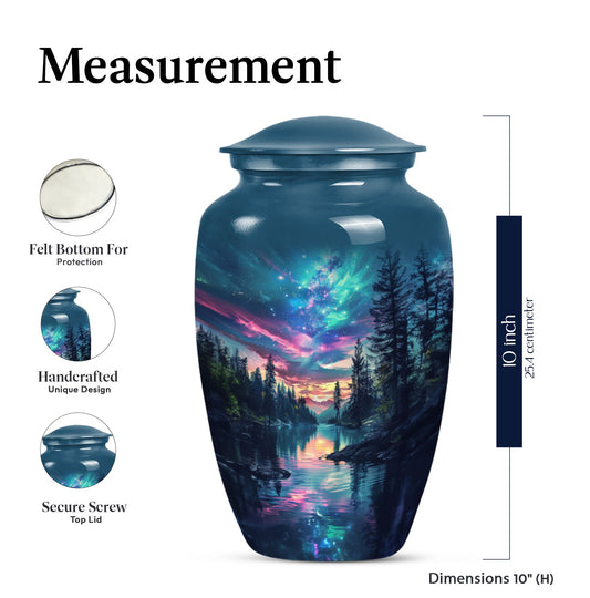 Arora Borealis cremation urn with butterfly theme
