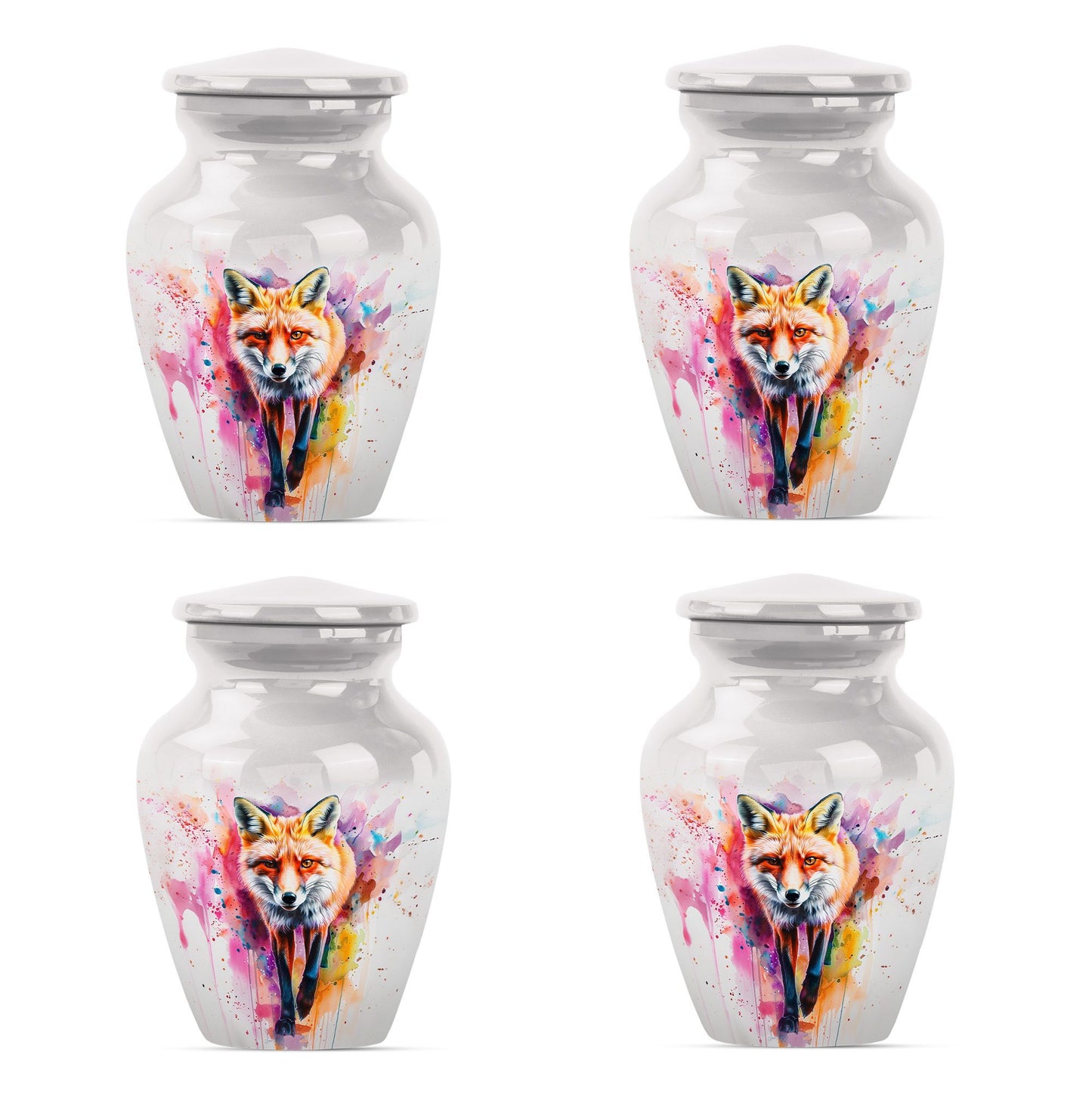 Classic 10-inch Fox Urn in Aluminium with Butterfly Theme.