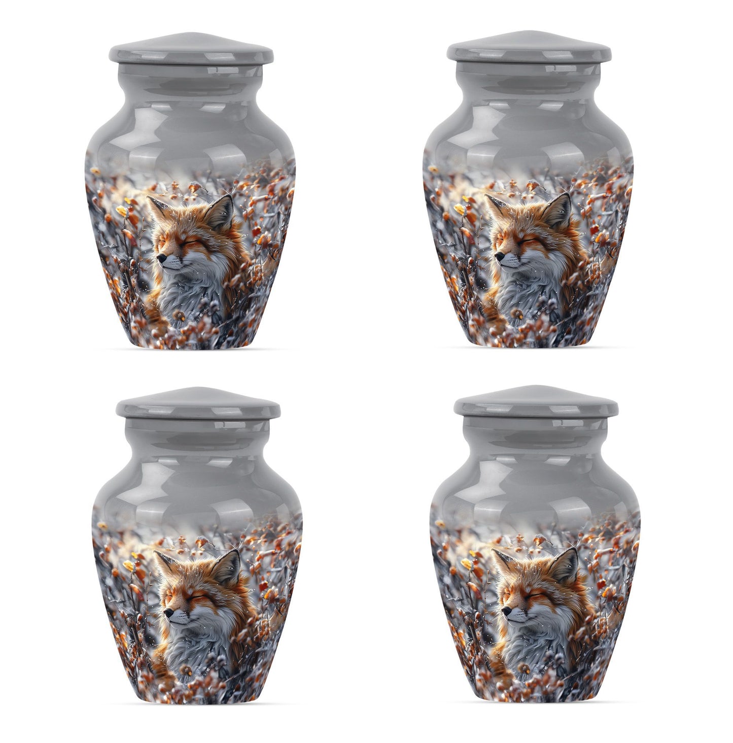 Fox Urn with Butterfly Theme for Adult Human Ashes