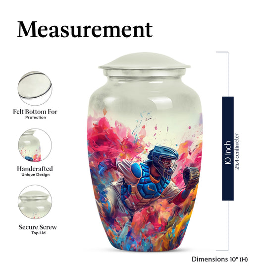 10-inch classic butterfly-themed baseball urn for ashes,