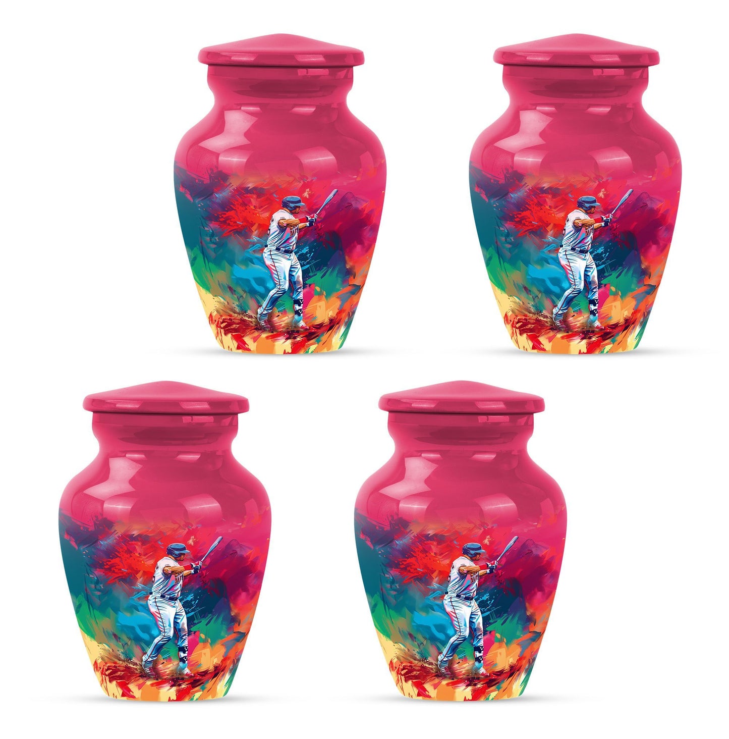 baseball urn with butterfly theme for women's ashes
