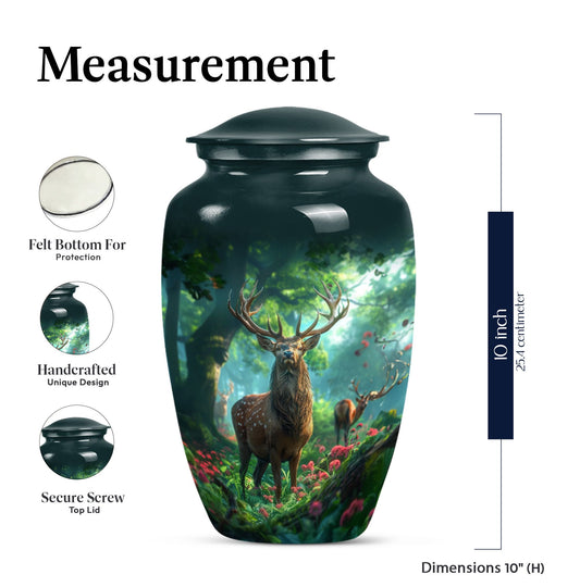 Classic Gramophone themed Deer Urn for human ashes.