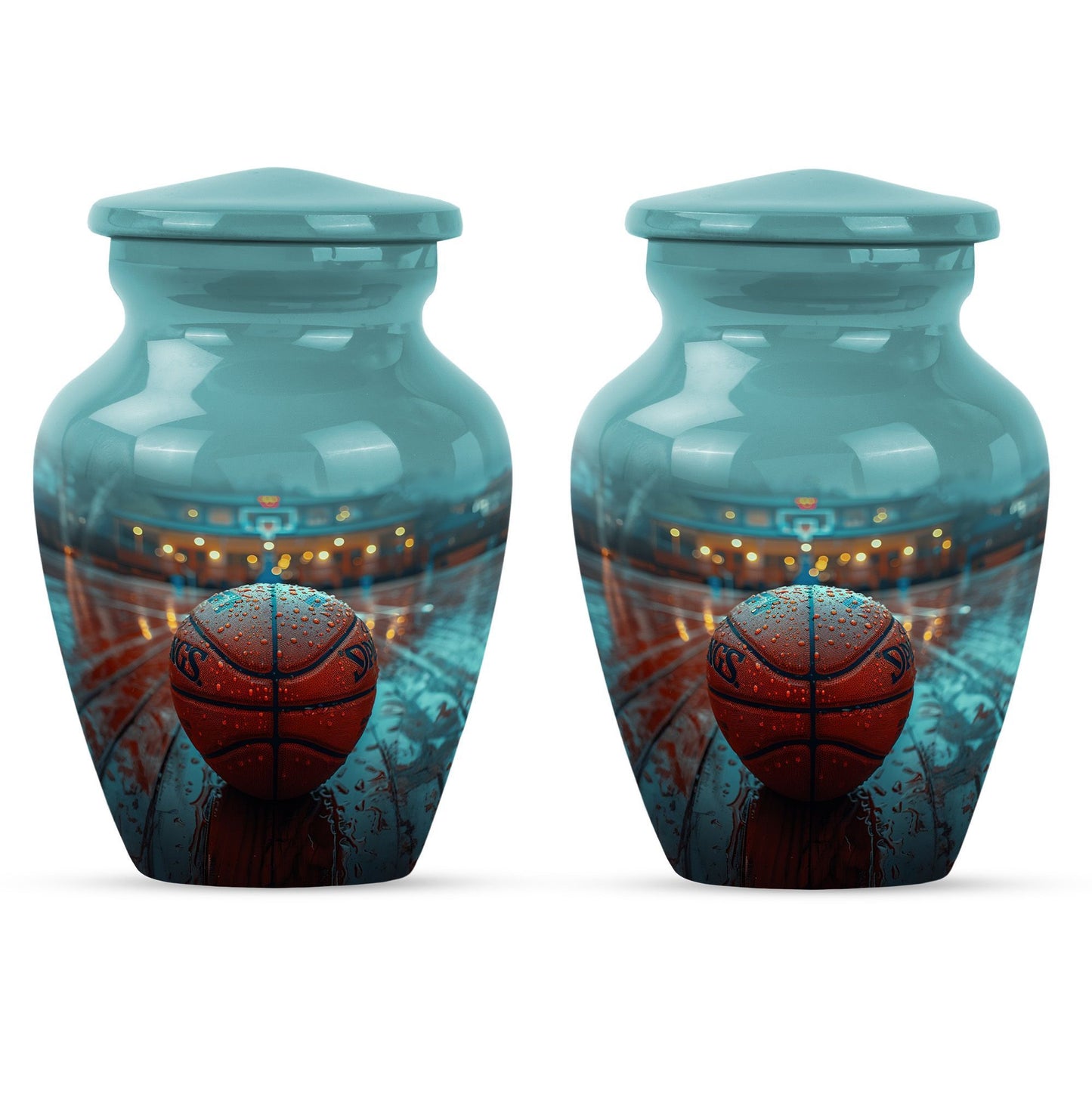 Classic 10-inch basketball-themed urn