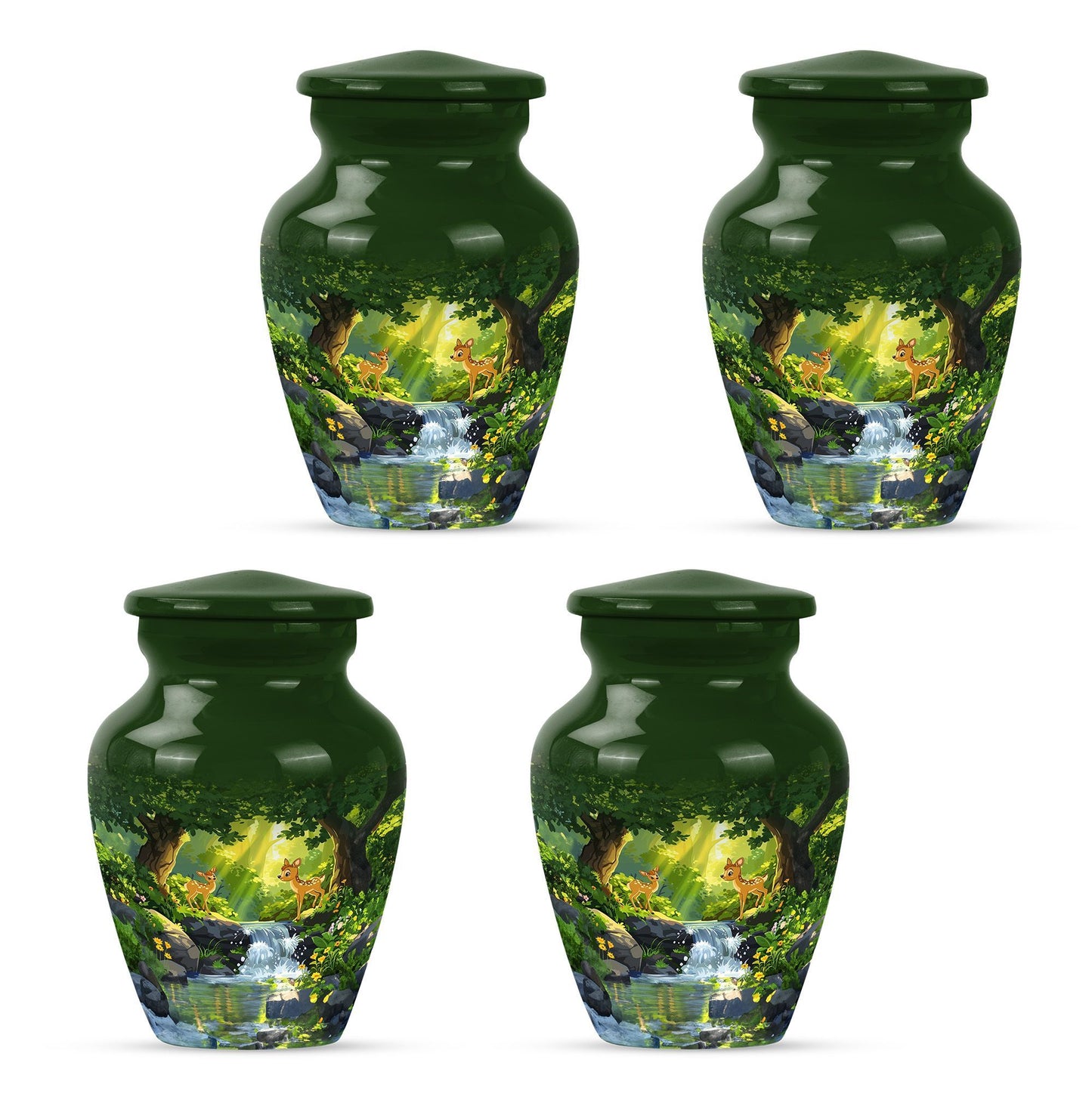 deer-themed Aluminum Urn