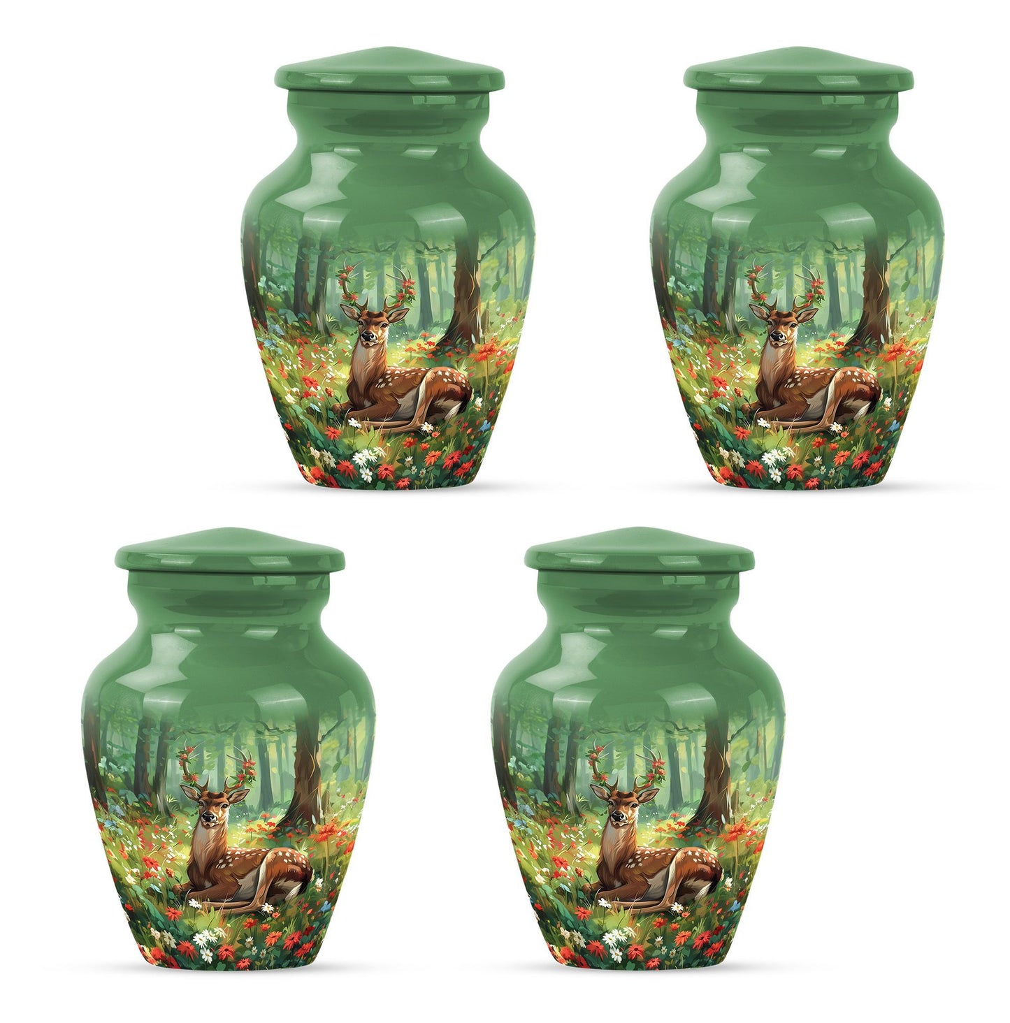 Classic 10-inch deer urn.