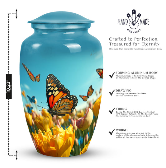 Beautiful Butterfly Cremation Memorial Urn for Ashes - Premium Unique Urn
